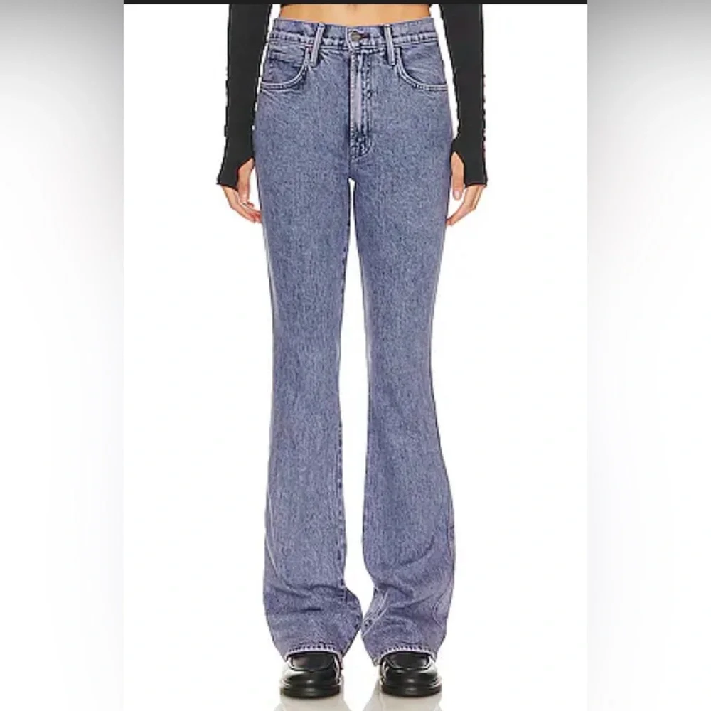 MOTHER The Desperado Heel Paisley Purple High Rise Flare Jeans 25 Retro - Picture 1 of 16